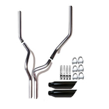 1987–2002 Ford F-150, F-250 and F-350 Dual 2.5'' Mandrel-Bent Exhaust Pipe with Black Tips for Gas Models
