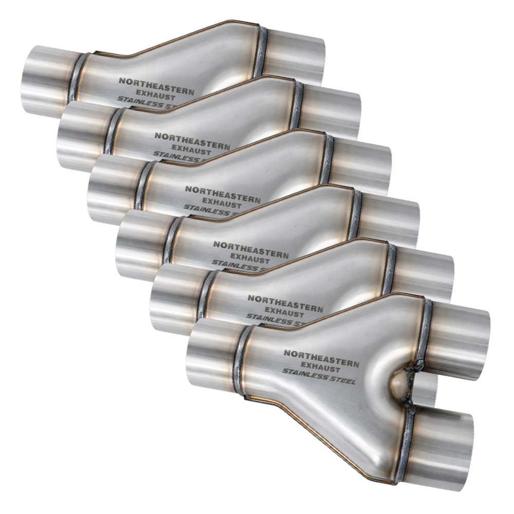 Stainless Steel Universal Exhaust Stamped Y Pipe | 2.5" Inch ID/OD (6 PACK) | 2" Inch ID/OD (6 PACK) | 2.25" Inch ID/OD | 2.5" Inch ID/OD