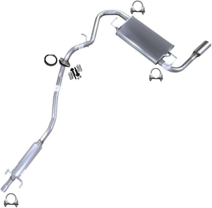 Northeastern Exhaust | Stainless Steel Resonator, Pipe, Muffler, & Tail Pipe Cat-Back Exhaust System Kit Compatible for Pontiac Vibe 2005-2008 1.8L | Free Gasket, Clamps and Spring Bolt Kit Included