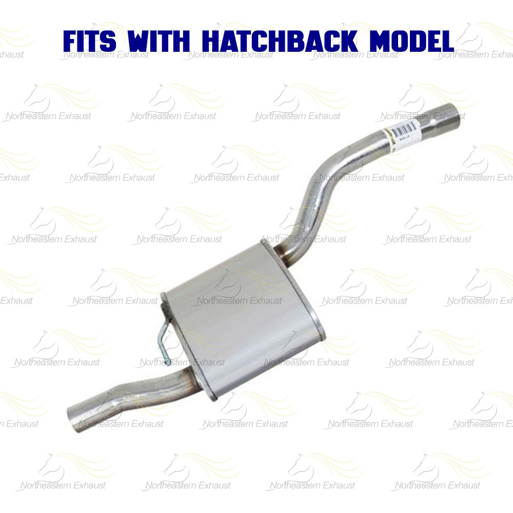 Northeastern Exhaust | Stainless Steel Exhaust Muffler Assembly Compatible for Ford Focus 2000-2004 2.0L | Hatchback | Free Clamp Included | Automotive Replacement Part