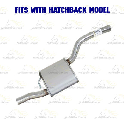 Northeastern Exhaust | Stainless Steel Exhaust Muffler Assembly Compatible for Ford Focus 2000-2004 2.0L | Hatchback | Free Clamp Included | Automotive Replacement Part