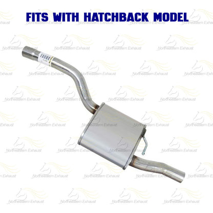 Northeastern Exhaust | Stainless Steel Exhaust Muffler Assembly Compatible for Ford Focus 2000-2004 2.0L | Hatchback | Free Clamp Included | Automotive Replacement Part