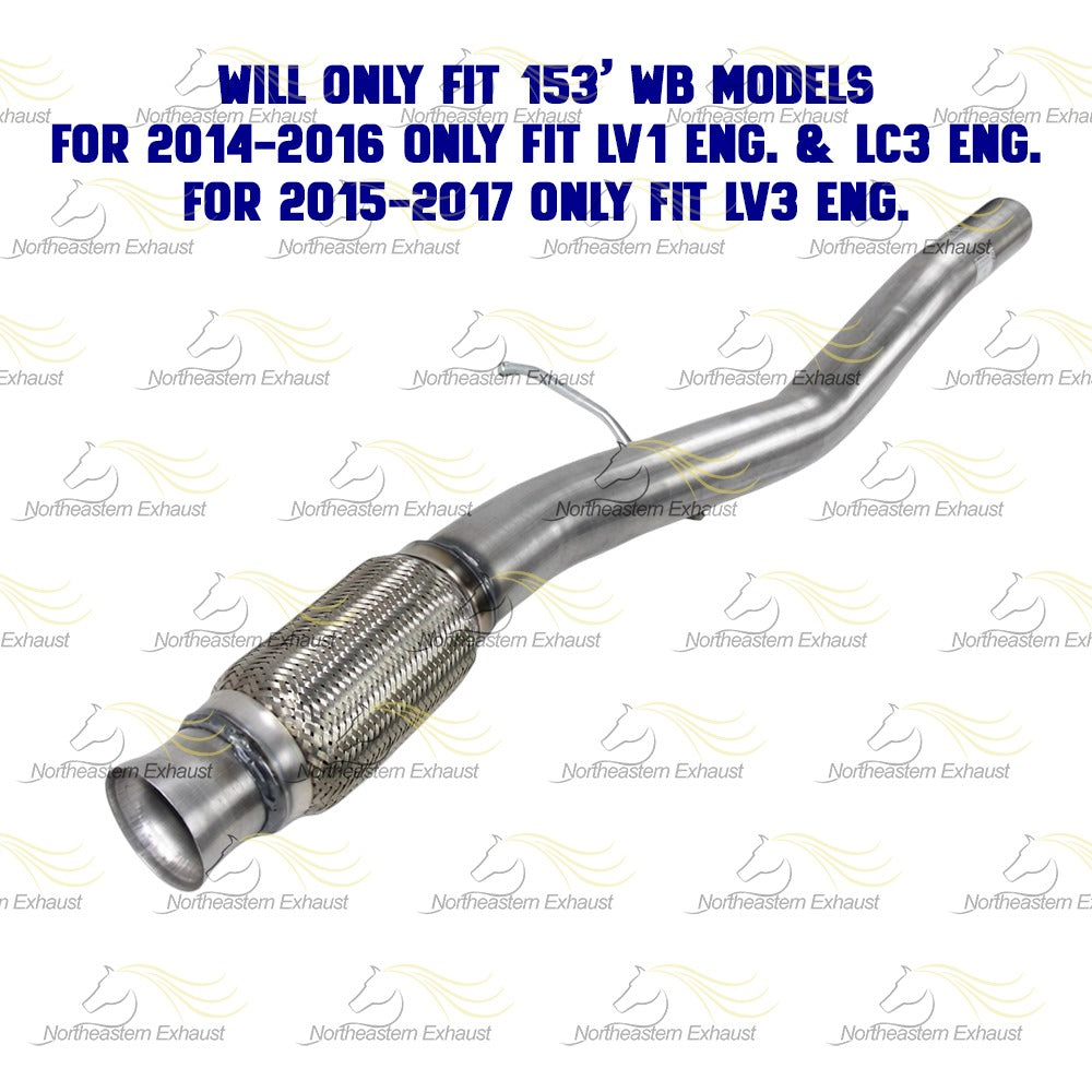 2014-2018 Chevy Silverado 1500 4.3L Stainless Steel Exhaust Pipe | 153in WB only