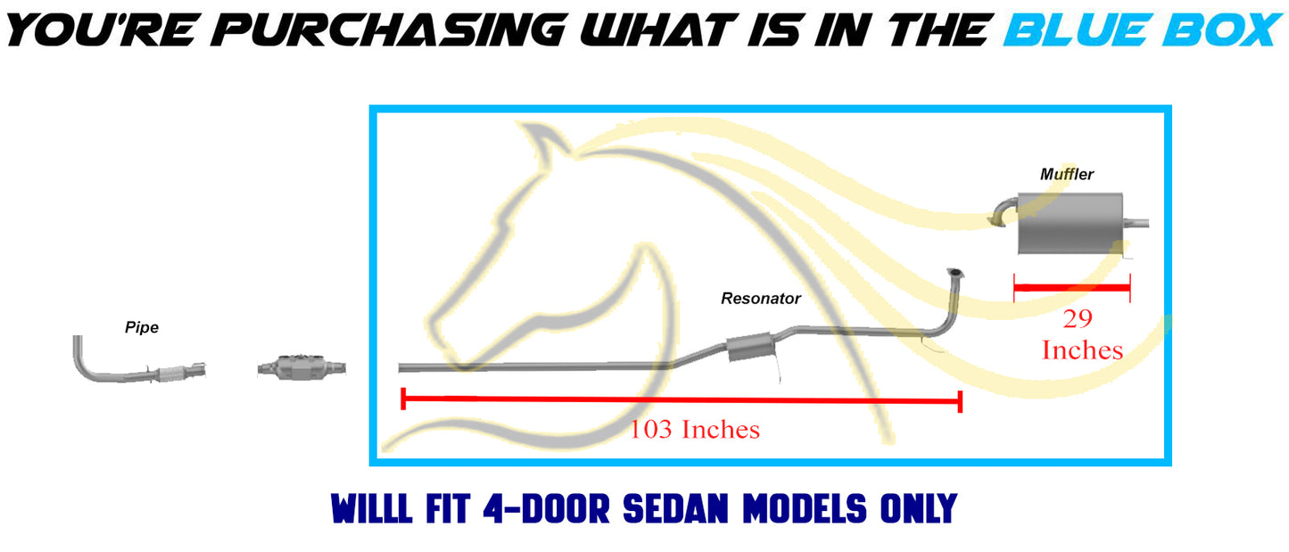 1998-2002 Honda Accord 2.3L Resonator Pipe and Muffler Exhaust Kit | For 4-Door Only