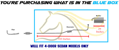 1998-2002 Honda Accord 2.3L Resonator Pipe and Muffler Exhaust Kit | For 4-Door Only