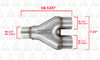 Stainless Steel Universal Exhaust Stamped Y Pipe | 2.5" Inch ID/OD (6 PACK) | 2" Inch ID/OD (6 PACK) | 2.25" Inch ID/OD | 2.5" Inch ID/OD