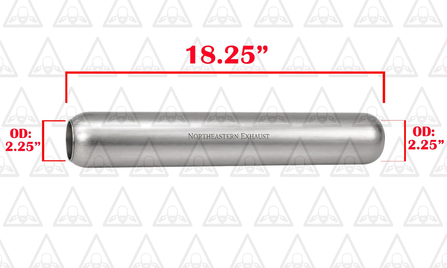 Colt Exhaust | Stainless Steel Universal Glass Pack Exhaust Resonator/Muffler 2.25" ID/OD x 18.25" Inch Long | Automotive Replacement Part
