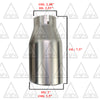 Stainless Steel Universal Exhaust Tips with Clamps x6 - 2.25" ID, 3.5" OD, 7.3" Long