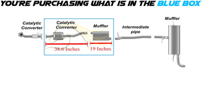 Catalytic Converter and Muffler Exhaust for 2010-2017 Chevrolet Equinox and GMC Terrain 2.4L