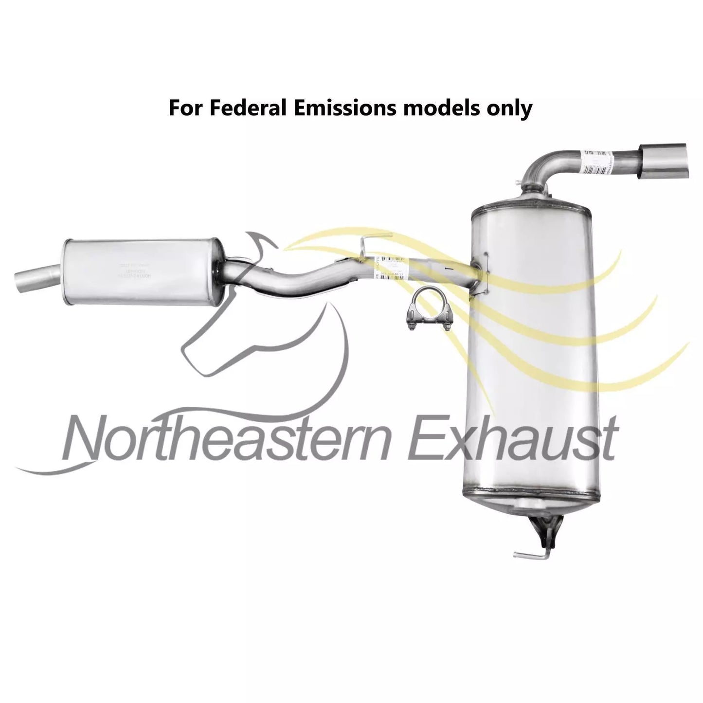 Exhaust Resonator and Muffler Assembly for 2008-2013 Nissan Rogue | 2014-2015 Rogue Select 2.5L