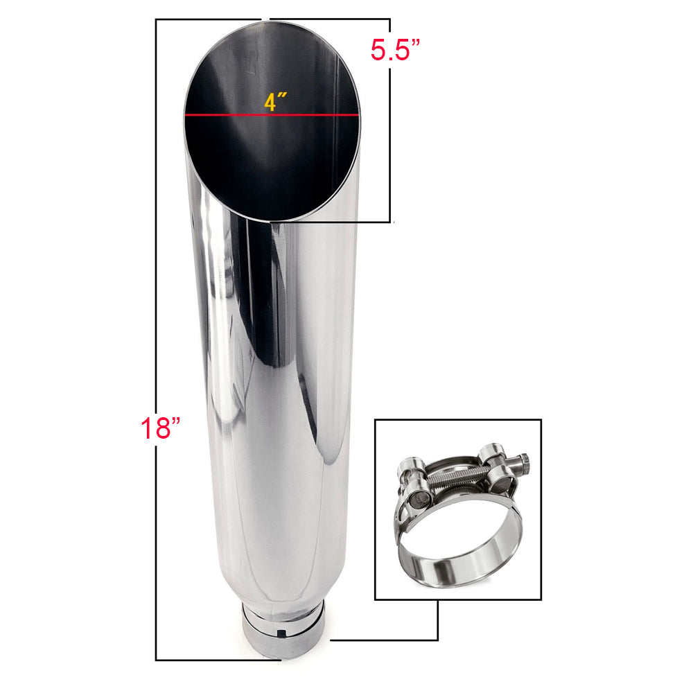 Colt Exhaust | Stainless Steel - (2 Pack) Pair of Universal Exhaust Tips 2.5"ID, 4" OD, 18" Long