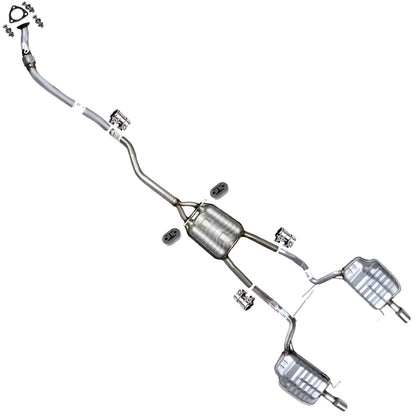 2005-2008 Audi A4 Quattro 2.0L Stainless Steel Front Pipe Resonator and Pair of Mufflers Kit