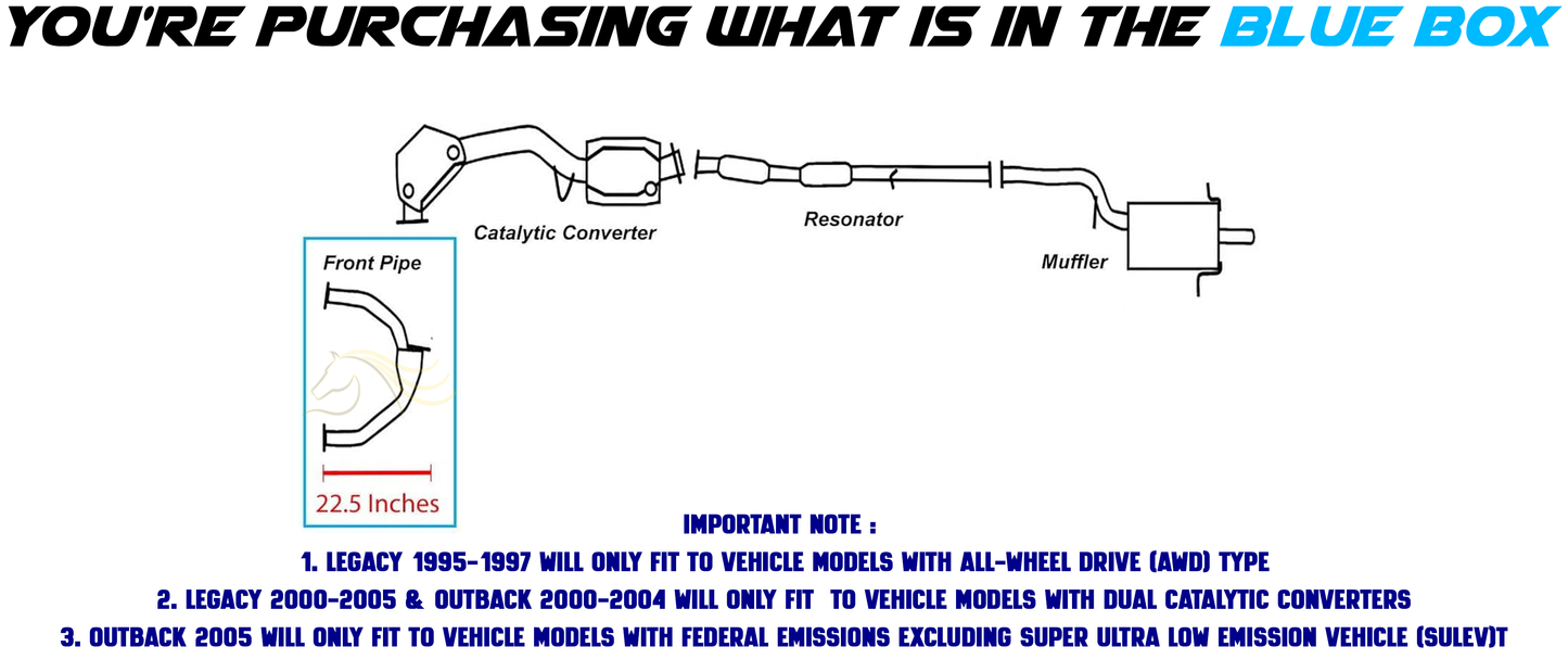 Exhaust Pipe for 1995-2005 Subaru and Saab models - Direct fit