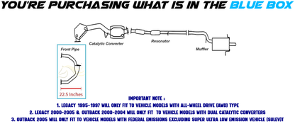 Exhaust Pipe for 1995-2005 Subaru and Saab models - Direct fit